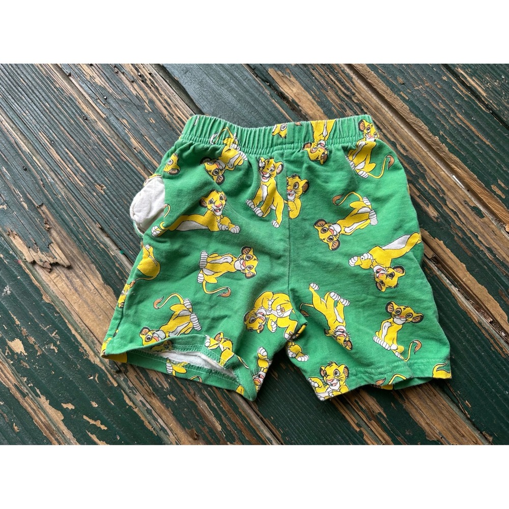 Disney The Lion King Simba Green Cotton Shorts Toddler Boys Size 3T - Picture 3 of 4
